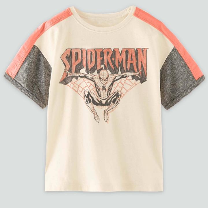 Marvel Toddler Boys' Spider-man Short Sleeve Graphic T-shirt - Cream