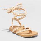Women's Ria Raffia Lace-up Sandals - Universal Thread Beige