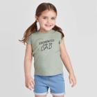 Petitetoddler Girls' Short Sleeve 'kindhearted Like My Dad' Graphic T-shirt - Cat & Jack Olive 12m, Toddler Girl's, Green