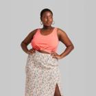 Women's Plus Size Cropped Tie-front Tank Top - Wild Fable Coral