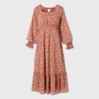 Animal Print Long Sleeve Chiffon Maternity Dress - Isabel Maternity By Ingrid & Isabel Brown