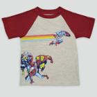 Toddler Boys' Marvel Short Sleeve Raglan Graphic T-shirt - Burgundy