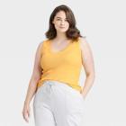 Women's Plus Size Slim Fit Tank Top - A New Day Yellow