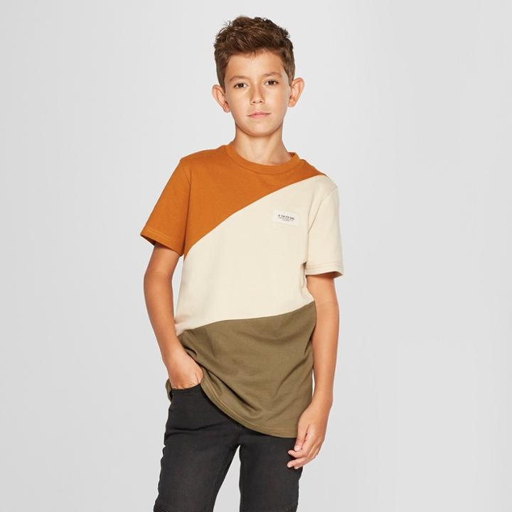 Boys' Colorblock Short Sleeve T-shirt - Art Class Olive (green)