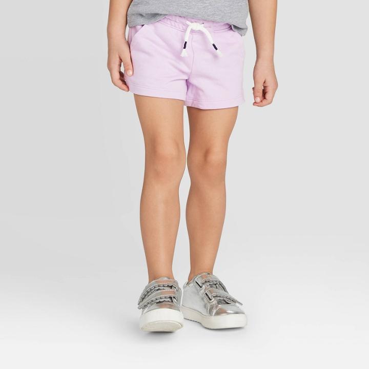 Toddler Girls' Knit Pull-on Shorts - Cat & Jack Purple 12m, Toddler Girl's