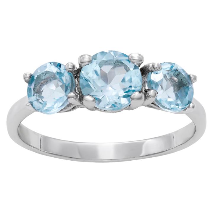 Target 1.76 Ct. T.w. 3 Stone Sky Blue Ring In Sterling Silver - (8), Girl's, Swiss Blue Topaz