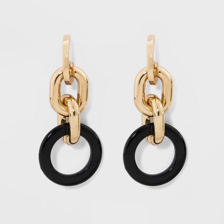 Sugarfix By Baublebar Mixed Media Linked Drop Earrings - Black, Girl's