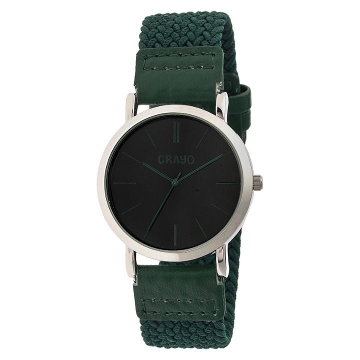 Women's Crayo Symphony Braided Nylon Strap Watch-forest Green, Forest Green