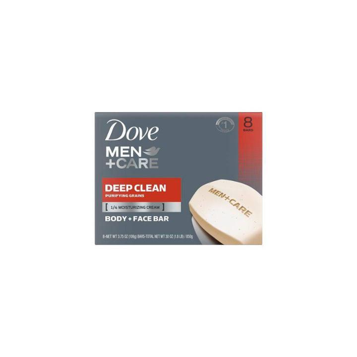 Dove Men+care Deep Clean Body And Face Bar Soap - 8pk