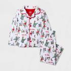 Toddler Boys' Dr. Seuss 'grinch Be Nice' Coat Pajama Set - White