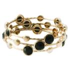 Women's Zirconite Beads Spiral Bracelet-black, Black