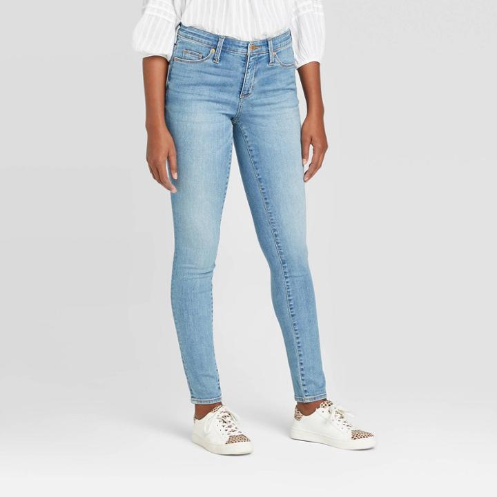 Women's High-rise Button-fly Skinny Jeans - Universal Thread Medium Wash 10, Women's, Blue