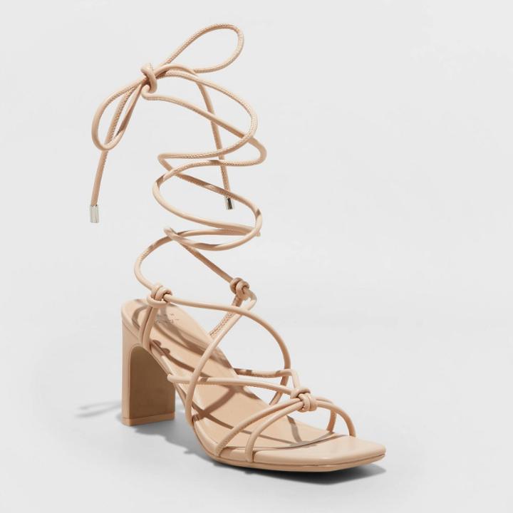 Women's Bria Strappy Heels - A New Day Tan