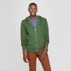 Men's Standard Fit Long Sleeve Fleece Full Zip Hooded Sweatshirt - Goodfellow & Co Banyan Tree Green