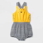 Baby Girls' Cross Back Tiger Face Jersey Romper - Cat & Jack Yellow Newborn, Girl's
