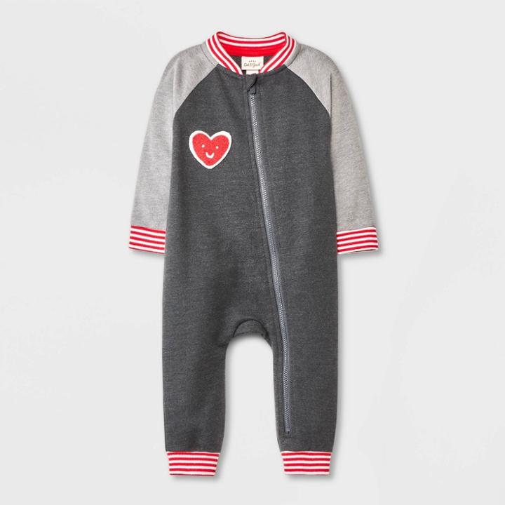 Baby Girls' Valentine's Day Varsity Romper - Cat & Jack Gray Newborn