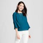 Women's 3/4 Sleeve Tulip Sleeve Top - Lily Star (juniors') Green