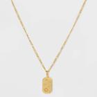Gold Over Silver Plated Opal And Cubic Zirconia Tag Pendant Necklace - A New Day Gold