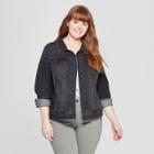 Women's Plus Size Freeborn Denim Jacket - Universal Thread Black