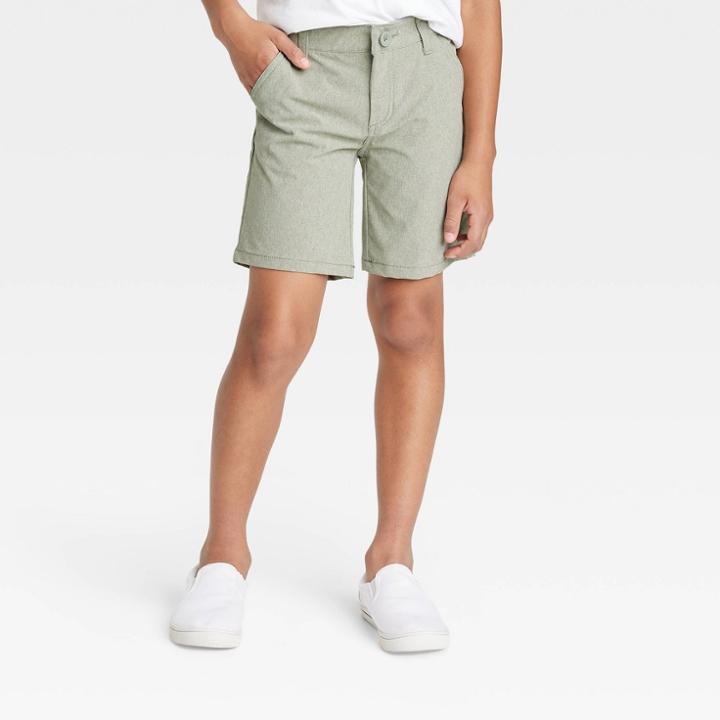 Boys' Quick Dry Flat Front 'at The Knee' Chino Shorts - Cat & Jack Green