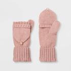 Women's Knit Flip Top Mitten - A New Day Pink