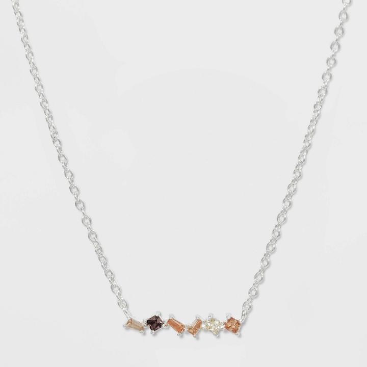 Sterling Plated Multi Topaz Necklace - A New Day Amber, Women's