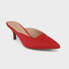 Women's Coco Grograin Kitten Heeled Mules - Who What Wear Red