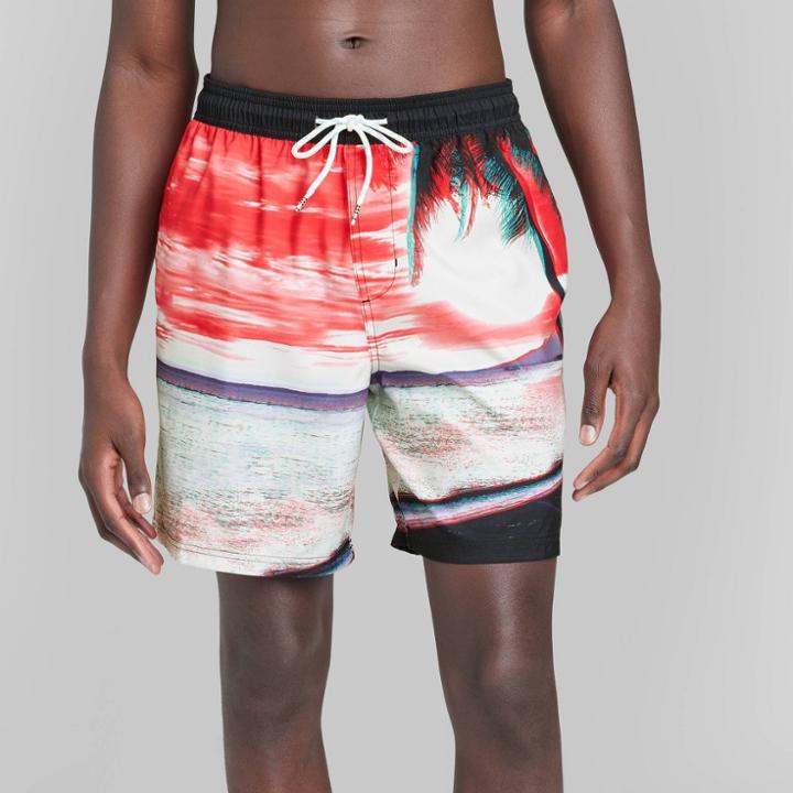 Men's 7 Elastic Waist Island Swim Shorts - Original Use Pink