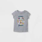 Toddler Girls' 'create Peace' Short Sleeve Graphic T-shirt - Cat & Jack Heather Gray