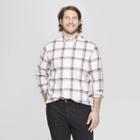 Men's Tall Plaid Standard Fit Long Sleeve Northrop Poplin Button-down Shirt - Goodfellow & Co White