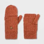 Women's Rib Flip Top Mitten - Universal Thread Rust, Red