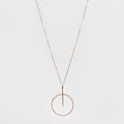 Pave Bar And Circle Long Necklace - A New Day Pink