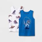 Toddler Boys' 2pk Dino Graphic Tank Top - Cat & Jack White/blue