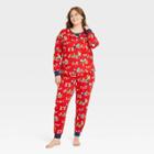 Women's Plus Size Holiday Gnomes Print Matching Family Pajama Set - Wondershop Red