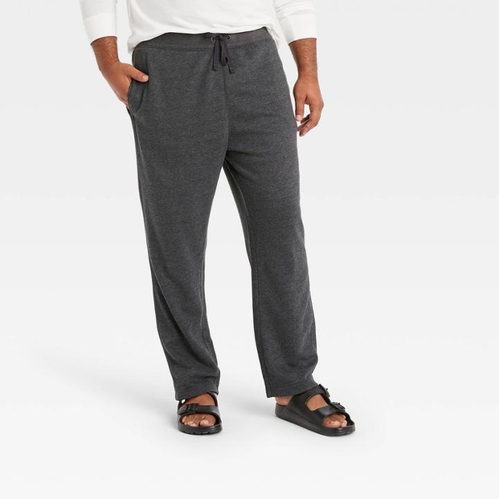 Men's Tall Open Bottom Fleece Jogger Pants - Goodfellow & Co Thundering Gray