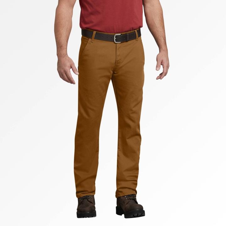 Dickies Men's Regular Fit Straight Duck Carpenter Pants - Brown