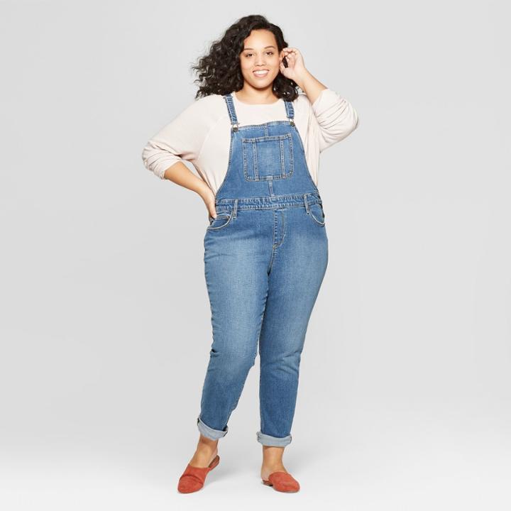 Women's Plus Size Overalls - Universal Thread Medium Wash