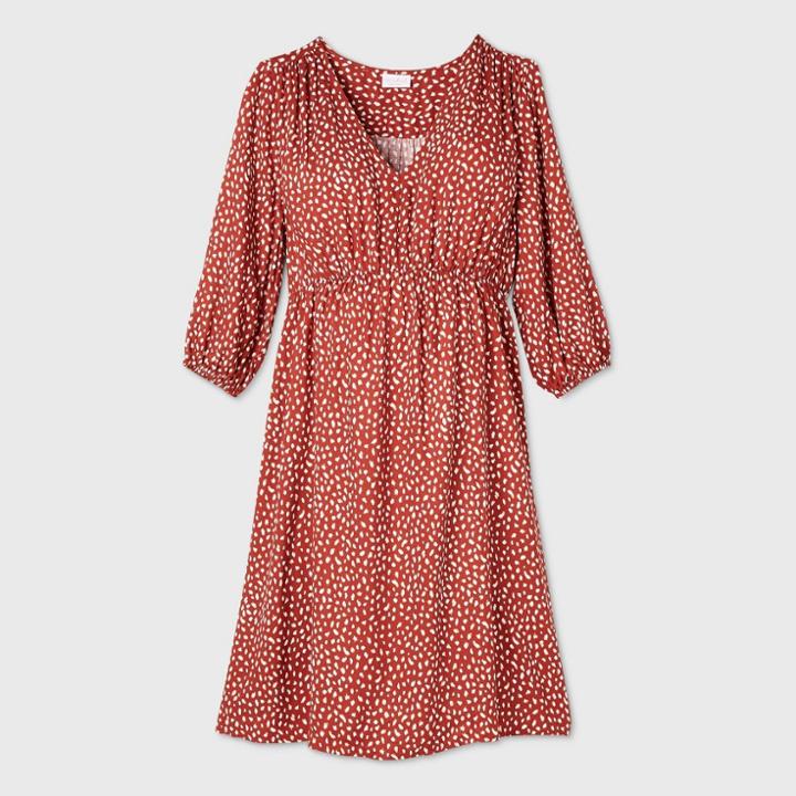 Animal Print Long Sleeve Maternity Dress - Isabel Maternity By Ingrid & Isabel Red