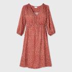Animal Print Long Sleeve Maternity Dress - Isabel Maternity By Ingrid & Isabel Red
