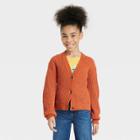 Girls' Button-front Cardigan Sweater - Cat & Jack Cinnamon