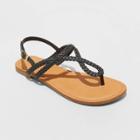 Women's Anabel Braided Thong Ankle Strap Sandals - Universal Thread Black