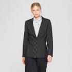 Women's Striped Classic Blazer - Who What Wear Black/white