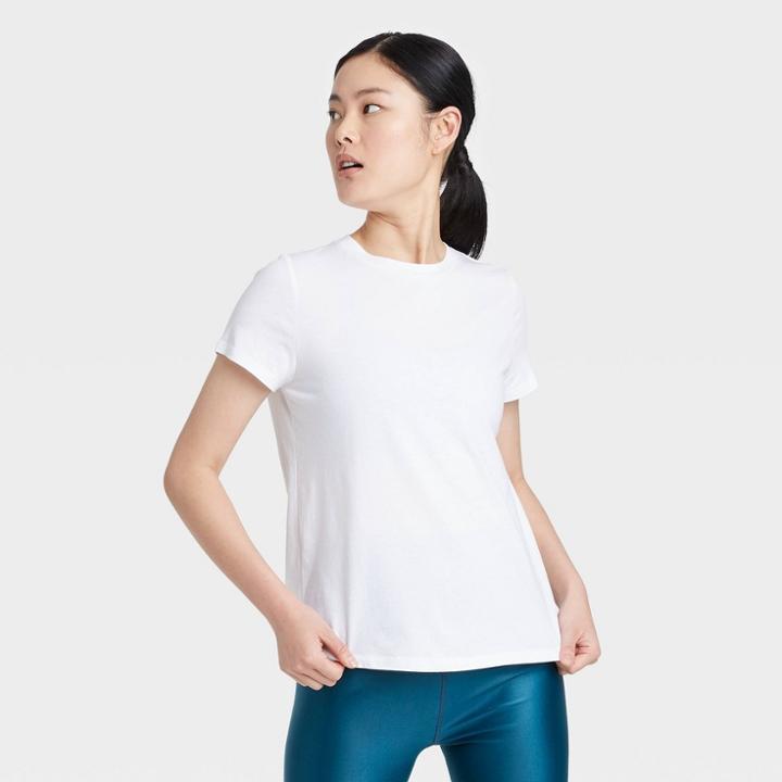 Women's Short Sleeve Cinch Back T-shirt - All In Motion True White