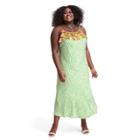 Plus Size Leopard Sleeveless Ruffle Slip Dress - Rixo For Target Green