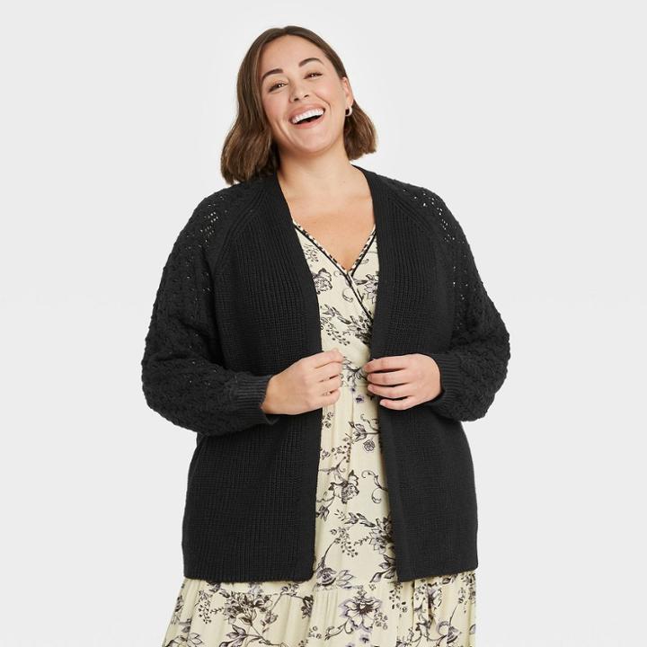 Women's Plus Size Cardigan - Knox Rose Black