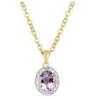 Target 1.10 Carat Tw Oval-cut Amethyst And Diamond Accent Pendant Gold Plated (ij-i2-i3) (february), Girl's