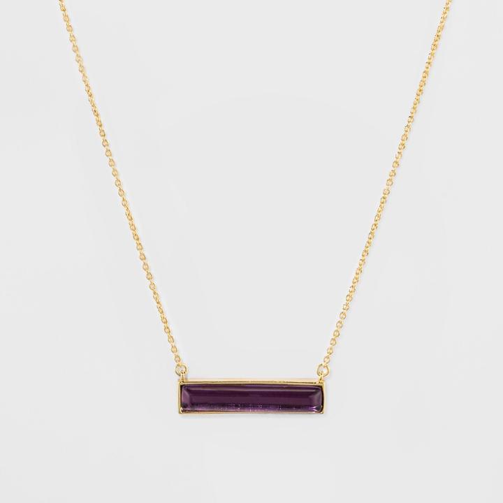 Silver Plated Amethyst Stone Necklace - A New Day Gold