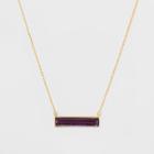Silver Plated Amethyst Stone Necklace - A New Day Gold