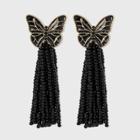 Sugarfix By Baublebar Butterfly Tassel Drop Earrings - Black