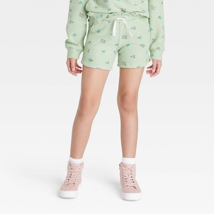 Girls' Waffle Paper Bag Shorts - Cat & Jack